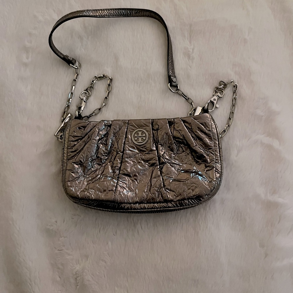 Tory Burch silver crossbody bag